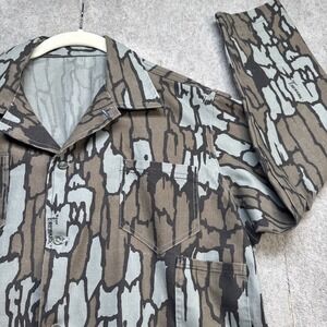 Rebark Tree Bark Camo Men's L Hunting Jacket Workwear Chore Coat Overshirt